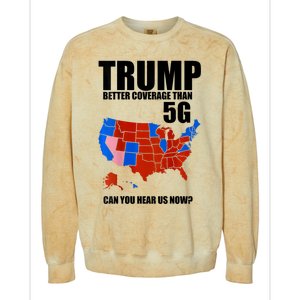 Trump Better Coverage Than 5g Can You Hear Us Now Usa Map Colorblast Crewneck Sweatshirt