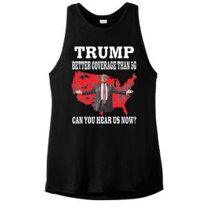 Trump Better Coverage Than 5g Can You Hear Us Now Politics Ladies PosiCharge Tri-Blend Wicking Tank