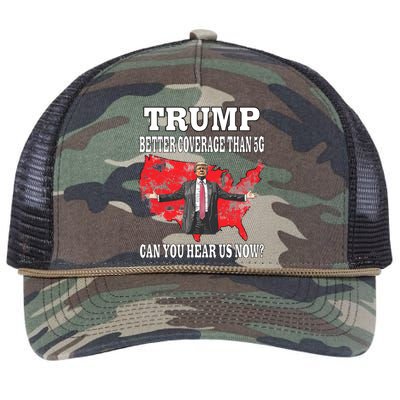 Trump Better Coverage Than 5g Can You Hear Us Now Politics Retro Rope Trucker Hat Cap