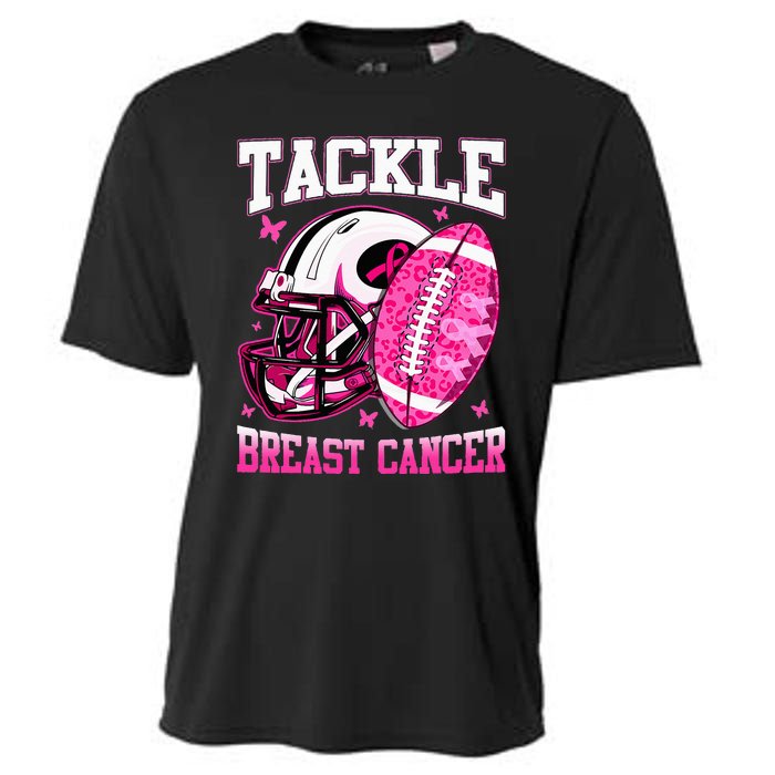 Tackle Breast Cancer Awareness Pink Ribbon Football Cooling Performance Crew T-Shirt