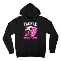 Tackle Breast Cancer Awareness Pink Ribbon Football Hoodie