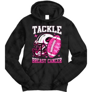 Tackle Breast Cancer Awareness Pink Ribbon Football Tie Dye Hoodie