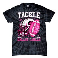 Tackle Breast Cancer Awareness Pink Ribbon Football Tie-Dye T-Shirt