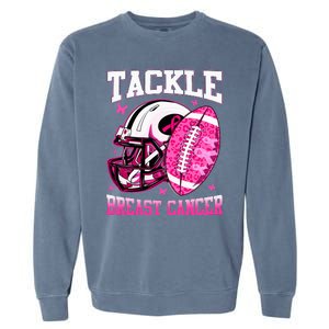 Tackle Breast Cancer Awareness Pink Ribbon Football Garment-Dyed Sweatshirt