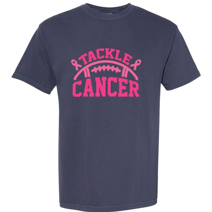 Tackle Breast Cancer Awareness Football Pink Ribbon Garment-Dyed Heavyweight T-Shirt