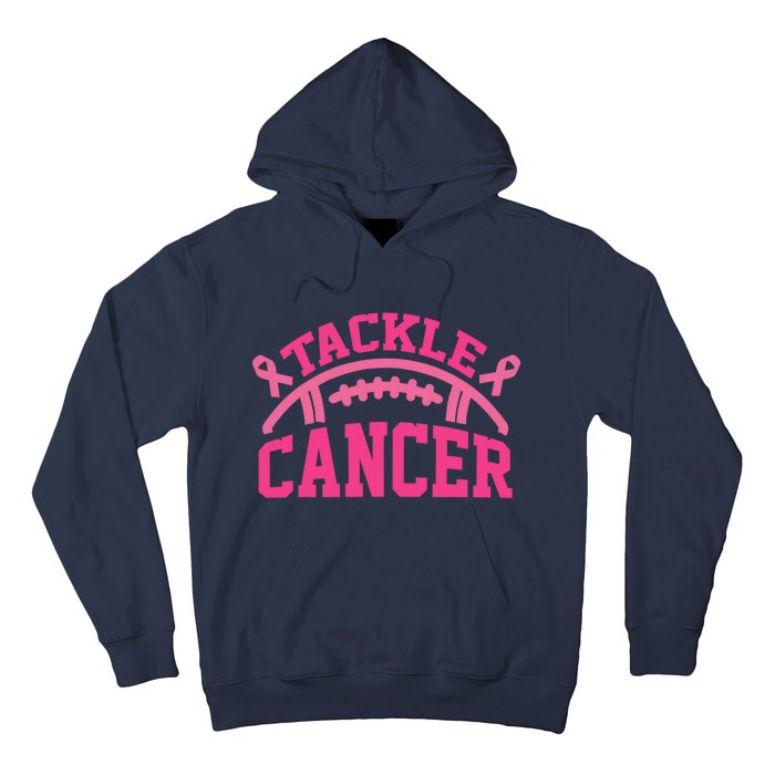 Tackle Breast Cancer Awareness Football Pink Ribbon Hoodie