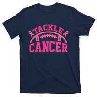 Tackle Breast Cancer Awareness Football Pink Ribbon T-Shirt