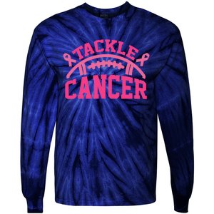 Tackle Breast Cancer Awareness Football Pink Ribbon Tie-Dye Long Sleeve Shirt