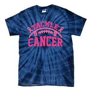 Tackle Breast Cancer Awareness Football Pink Ribbon Tie-Dye T-Shirt