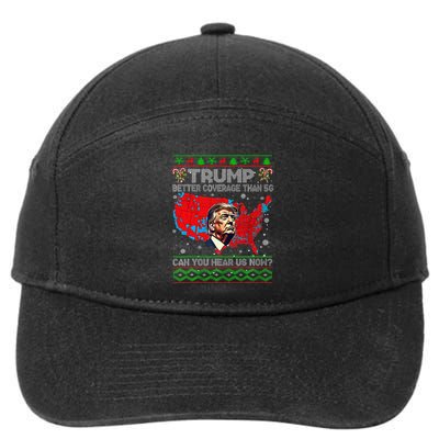 Trump Better Coverage Than 5g Ugly Christmas Sweater Xmas 7-Panel Snapback Hat