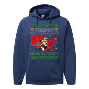 Trump Better Coverage Than 5g Ugly Christmas Sweater Xmas Performance Fleece Hoodie