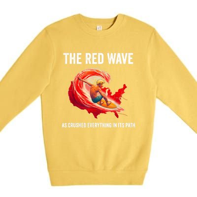 Trump Better Coverage Than 5g Can You Hear Us Now Red Wave Premium Crewneck Sweatshirt