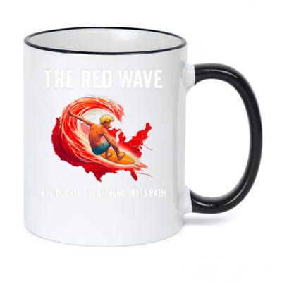 Trump Better Coverage Than 5g Can You Hear Us Now Red Wave 11oz Black Color Changing Mug