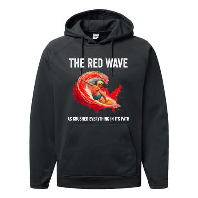 Trump Better Coverage Than 5g Can You Hear Us Now Red Wave Performance Fleece Hoodie