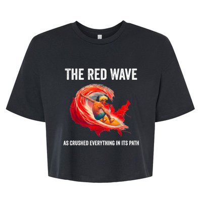 Trump Better Coverage Than 5g Can You Hear Us Now Red Wave Bella+Canvas Jersey Crop Tee