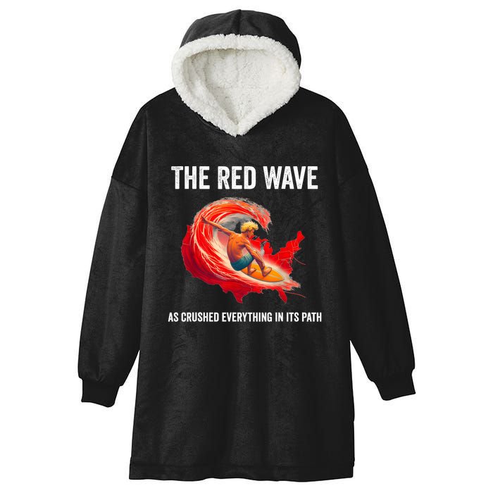 Trump Better Coverage Than 5g Can You Hear Us Now Red Wave Hooded Wearable Blanket