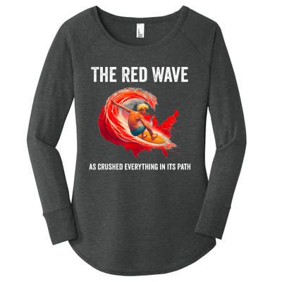 Trump Better Coverage Than 5g Can You Hear Us Now Red Wave Women's Perfect Tri Tunic Long Sleeve Shirt