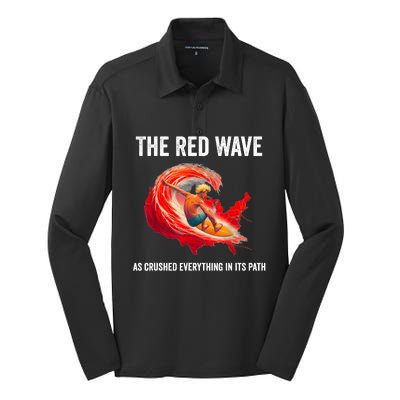 Trump Better Coverage Than 5g Can You Hear Us Now Red Wave Silk Touch Performance Long Sleeve Polo