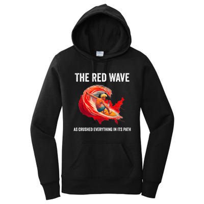 Trump Better Coverage Than 5g Can You Hear Us Now Red Wave Women's Pullover Hoodie