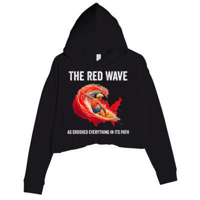 Trump Better Coverage Than 5g Can You Hear Us Now Red Wave Crop Fleece Hoodie