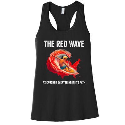 Trump Better Coverage Than 5g Can You Hear Us Now Red Wave Women's Racerback Tank