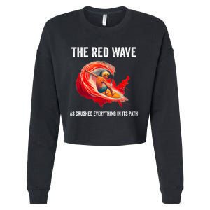 Trump Better Coverage Than 5g Can You Hear Us Now Red Wave Cropped Pullover Crew