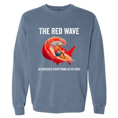 Trump Better Coverage Than 5g Can You Hear Us Now Red Wave Garment-Dyed Sweatshirt