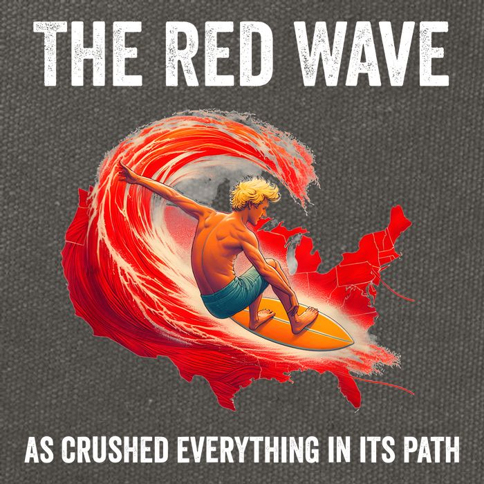 Trump Better Coverage Than 5g Can You Hear Us Now Red Wave Cotton Canvas Backpack