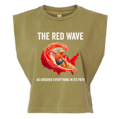 Trump Better Coverage Than 5g Can You Hear Us Now Red Wave Garment-Dyed Women's Muscle Tee