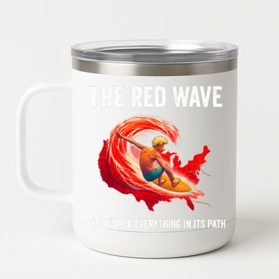 Trump Better Coverage Than 5g Can You Hear Us Now Red Wave 12 oz Stainless Steel Tumbler Cup