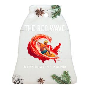 Trump Better Coverage Than 5g Can You Hear Us Now Red Wave Ceramic Bell Ornament