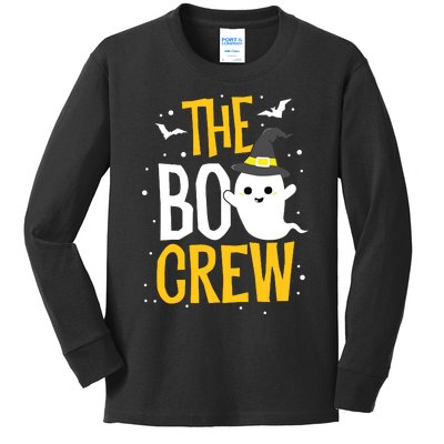 The Boo Crew Halloween Ghost Trick Treat Outfit Squad Team Kids Long Sleeve Shirt