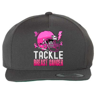 Tackle Breast Cancer Awareness Fighting American Football Wool Snapback Cap