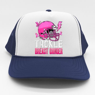 Tackle Breast Cancer Awareness Fighting American Football Trucker Hat