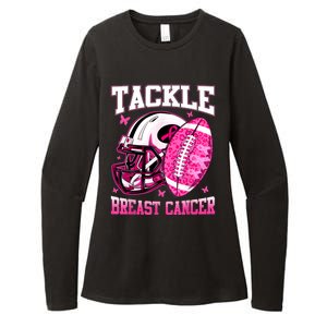 Tackle Breast Cancer Awareness Pink Ribbon Football Boy Kids Womens CVC Long Sleeve Shirt