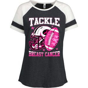 Tackle Breast Cancer Awareness Pink Ribbon Football Boy Kids Enza Ladies Jersey Colorblock Tee