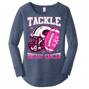 Tackle Breast Cancer Awareness Pink Ribbon Football Boy Kids Women's Perfect Tri Tunic Long Sleeve Shirt