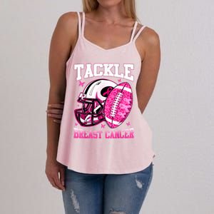 Tackle Breast Cancer Awareness Pink Ribbon Football Boy Kids Women's Strappy Tank