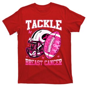 Tackle Breast Cancer Awareness Pink Ribbon Football Boy Kids T-Shirt