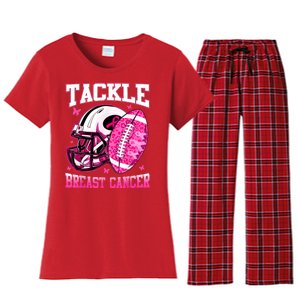 Tackle Breast Cancer Awareness Pink Ribbon Football Boy Kids Women's Flannel Pajama Set