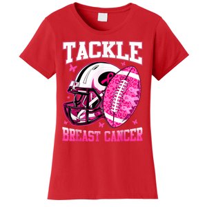 Tackle Breast Cancer Awareness Pink Ribbon Football Boy Kids Women's T-Shirt