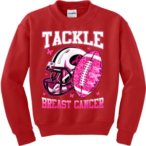 Tackle Breast Cancer Awareness Pink Ribbon Football Boy Kids Kids Sweatshirt