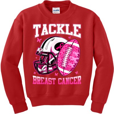 Tackle Breast Cancer Awareness Pink Ribbon Football Boy Kids Kids Sweatshirt