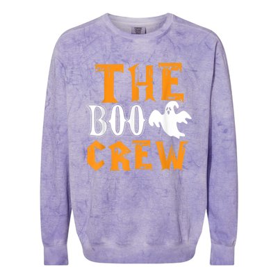 The Boo Crew Lazy Halloween Costume Funny Ghost Spirit Colorblast Crewneck Sweatshirt