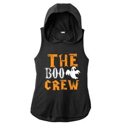 The Boo Crew Lazy Halloween Costume Funny Ghost Spirit Ladies PosiCharge Tri-Blend Wicking Draft Hoodie Tank