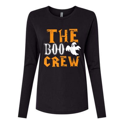 The Boo Crew Lazy Halloween Costume Funny Ghost Spirit Womens Cotton Relaxed Long Sleeve T-Shirt