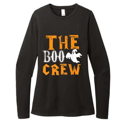 The Boo Crew Lazy Halloween Costume Funny Ghost Spirit Womens CVC Long Sleeve Shirt