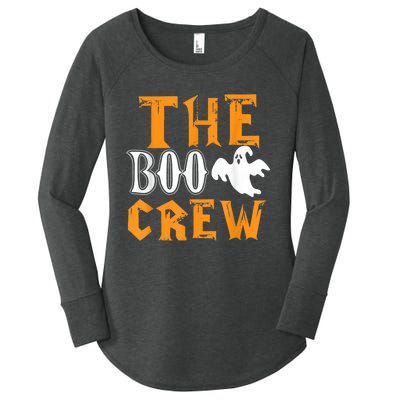 The Boo Crew Lazy Halloween Costume Funny Ghost Spirit Women's Perfect Tri Tunic Long Sleeve Shirt