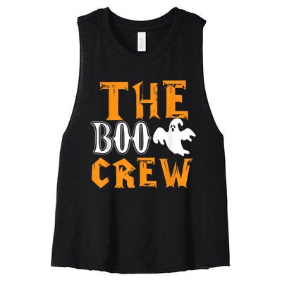 The Boo Crew Lazy Halloween Costume Funny Ghost Spirit Women's Racerback Cropped Tank