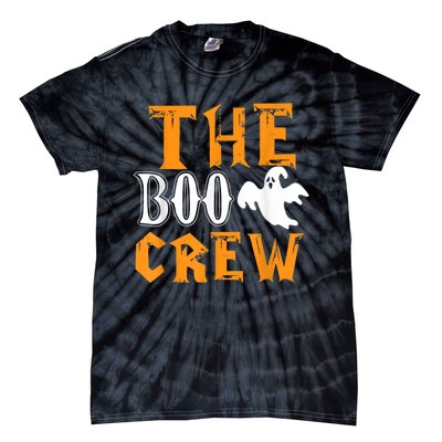 The Boo Crew Lazy Halloween Costume Funny Ghost Spirit Tie-Dye T-Shirt